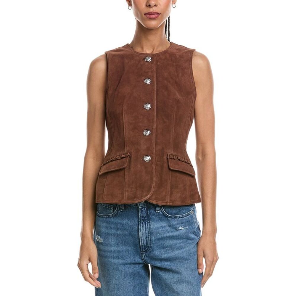 Cinq À Sept Womens  Chris Suede Vest, Pink